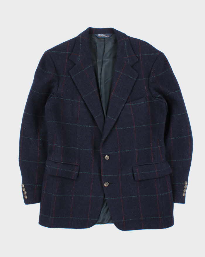 Vintage 1990s Polo Ralph Lauren Wool Check Blazer Jacket - L