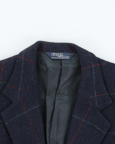 Vintage 1990s Polo Ralph Lauren Wool Check Blazer Jacket - L