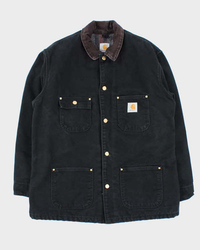 Vintage 00s Carhartt C01 Black Heavyweight Lined Chore Jacket - L