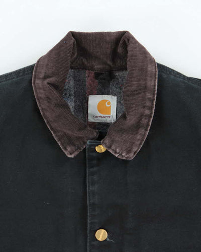 Vintage 00s Carhartt C01 Black Heavyweight Lined Chore Jacket - L