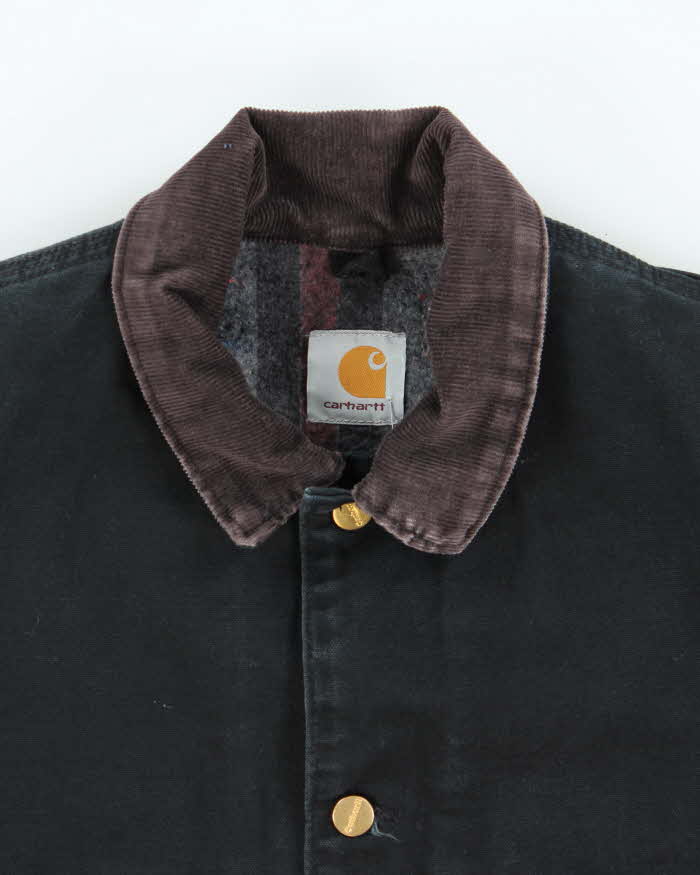 Vintage 00s Carhartt C01 Black Heavyweight Lined Chore Jacket - L