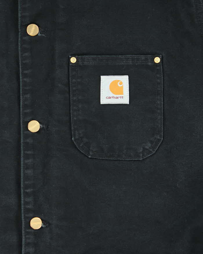 Vintage 00s Carhartt C01 Black Heavyweight Lined Chore Jacket - L