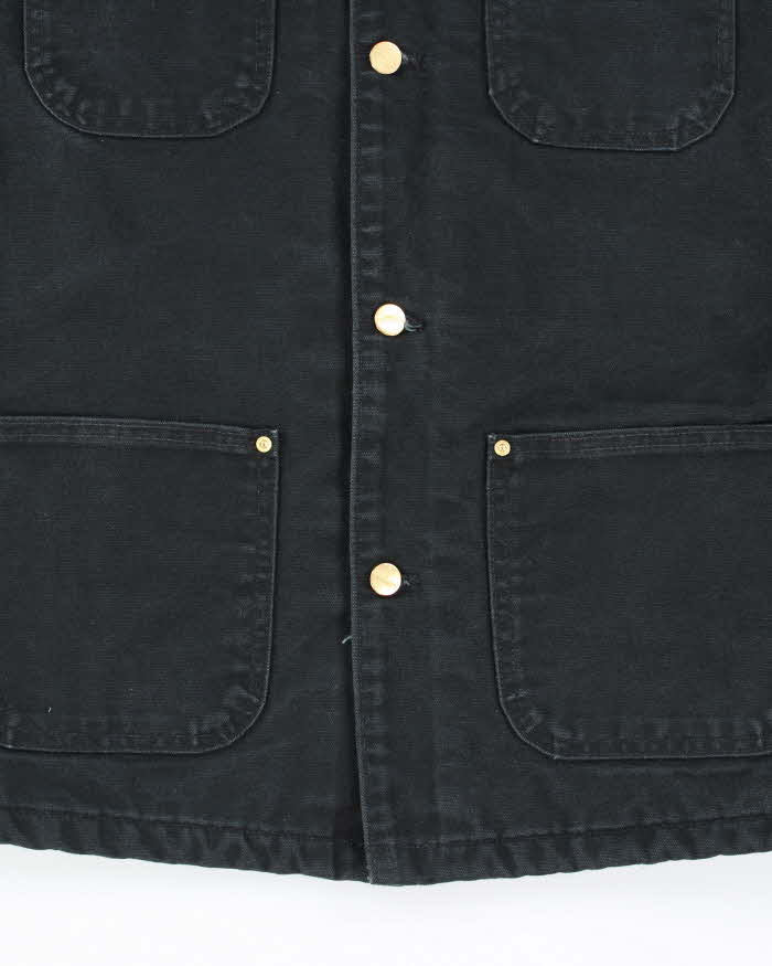 Vintage 00s Carhartt C01 Black Heavyweight Lined Chore Jacket - L