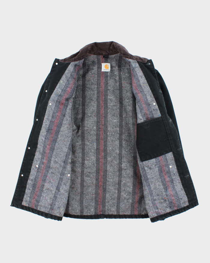 Vintage 00s Carhartt C01 Black Heavyweight Lined Chore Jacket - L