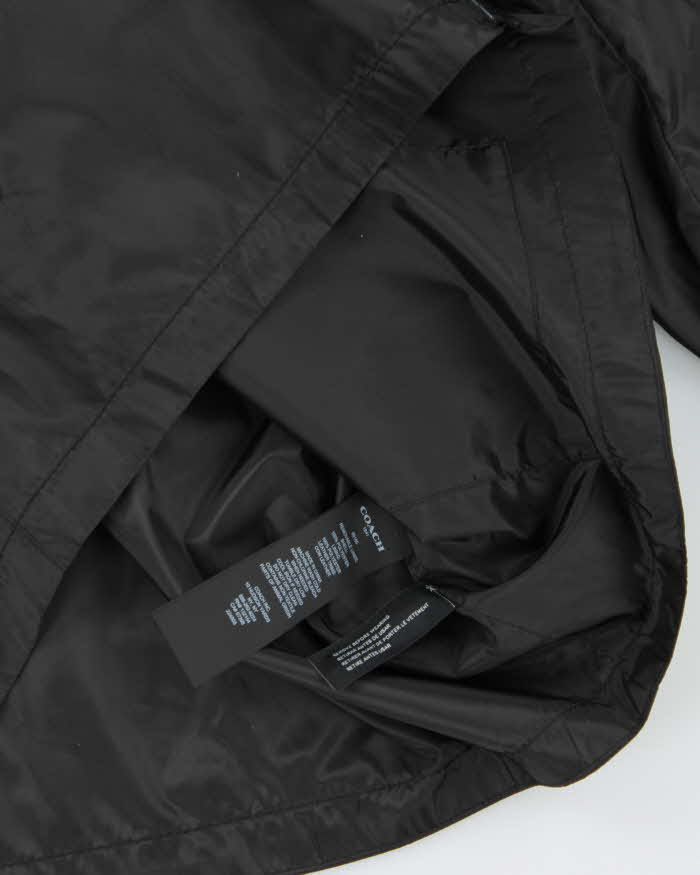 Coach Black Lightweight Hooded Shell Windbreaker - L