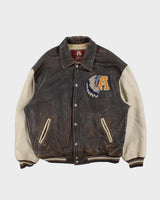 Vintage 90s Avirex Suquamish Leather Varsity Bomber Jacket - XXXL