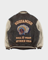 Vintage 90s Avirex Suquamish Leather Varsity Bomber Jacket - XXXL