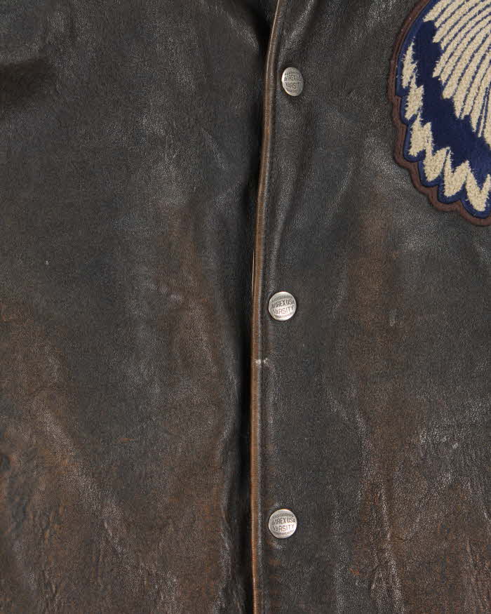 Vintage 90s Avirex Suquamish Leather Varsity Bomber Jacket - XXXL