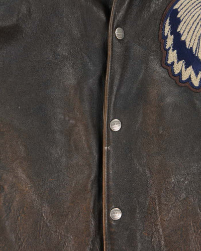 Vintage 90s Avirex Suquamish Leather Varsity Bomber Jacket - XXXL