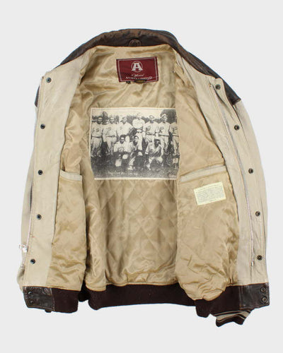 Vintage 90s Avirex Suquamish Leather Varsity Bomber Jacket - XXXL