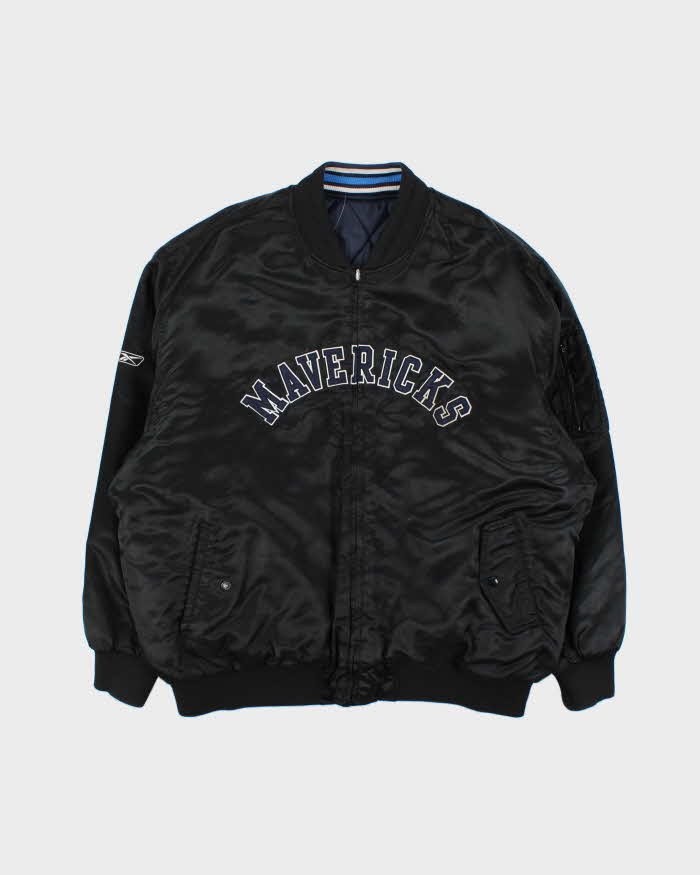 Vintage 00s Reebok Mavericks NBA Reversible Bomber Jacket - XXL