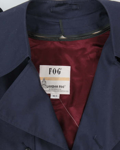Vintage 1980s London Fog Navy Oversized Insulated Trench Coat - L
