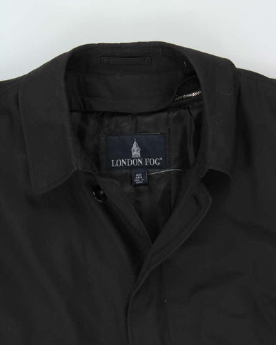 Vintage 00s Black London Fog Insulated Oversized Mac Coat - L