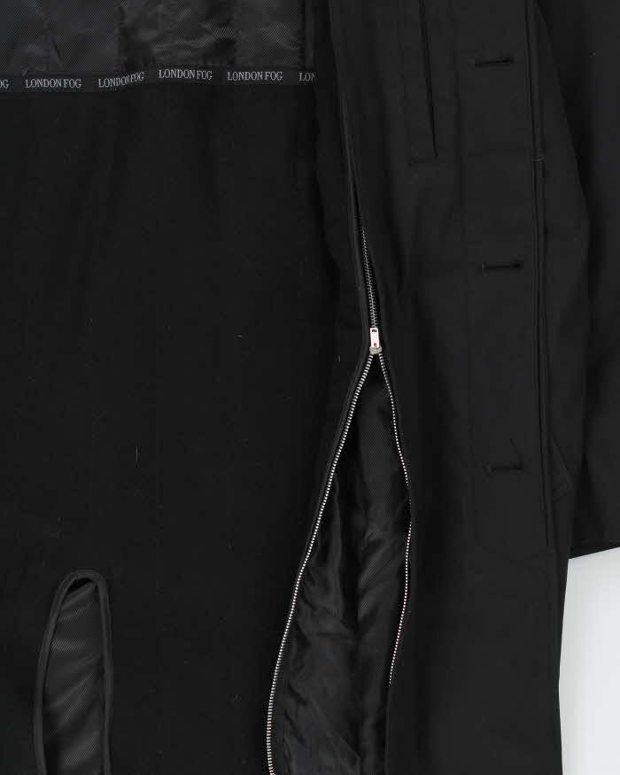 Vintage 00s Black London Fog Insulated Oversized Mac Coat - L