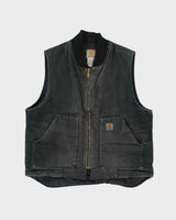 Vintage 1990s Carhartt V01 Distressed Quilted Workwear Gilet Jacket - L
