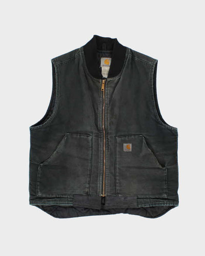 Vintage 1990s Carhartt V01 Distressed Quilted Workwear Gilet Jacket - L