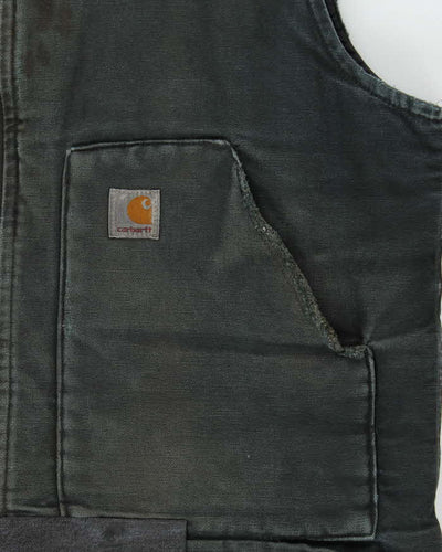 Vintage 1990s Carhartt V01 Distressed Quilted Workwear Gilet Jacket - L