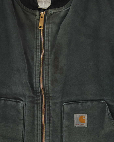 Vintage 1990s Carhartt V01 Distressed Quilted Workwear Gilet Jacket - L