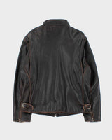 Vintage 90s Brown Harley Davidson Leather Biker Jacket - L