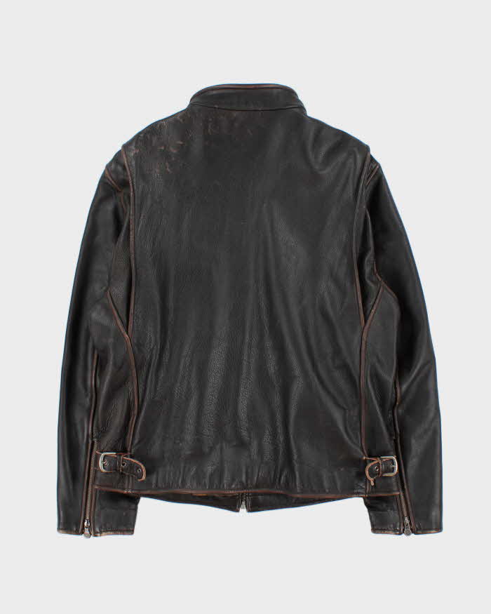 Vintage 90s Brown Harley Davidson Leather Biker Jacket - L