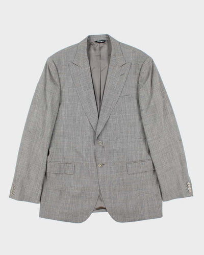 Vintage 00s Dolce & Gabbana Grey Glen Check Wool Blazer - XXL