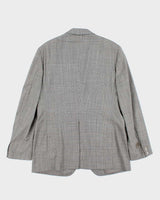 Vintage 00s Dolce &amp; Gabbana Grey Glen Check Wool Blazer - XXL