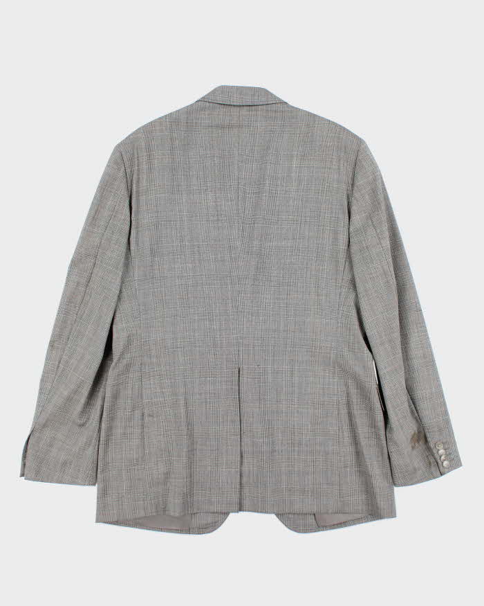 Vintage 00s Dolce &amp; Gabbana Grey Glen Check Wool Blazer - XXL