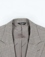 Vintage 00s Dolce &amp; Gabbana Grey Glen Check Wool Blazer - XXL