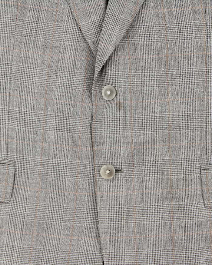 Vintage 00s Dolce &amp; Gabbana Grey Glen Check Wool Blazer - XXL