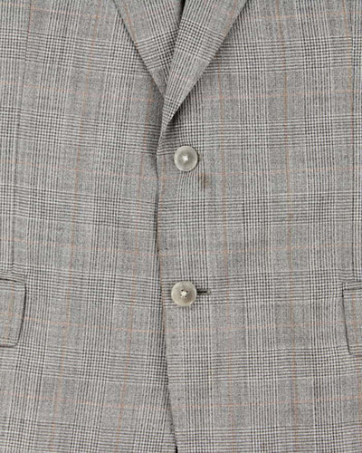 Vintage 00s Dolce & Gabbana Grey Glen Check Wool Blazer - XXL