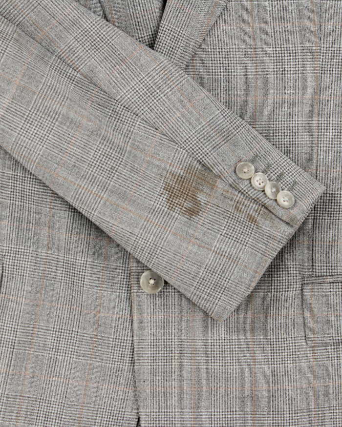 Vintage 00s Dolce &amp; Gabbana Grey Glen Check Wool Blazer - XXL