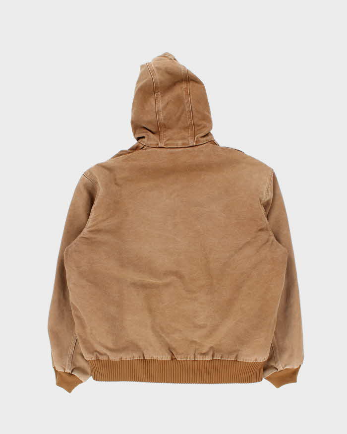 Vintage 00s Carhartt J130 Quilted Oversized Hooded Workwear Jacket - L