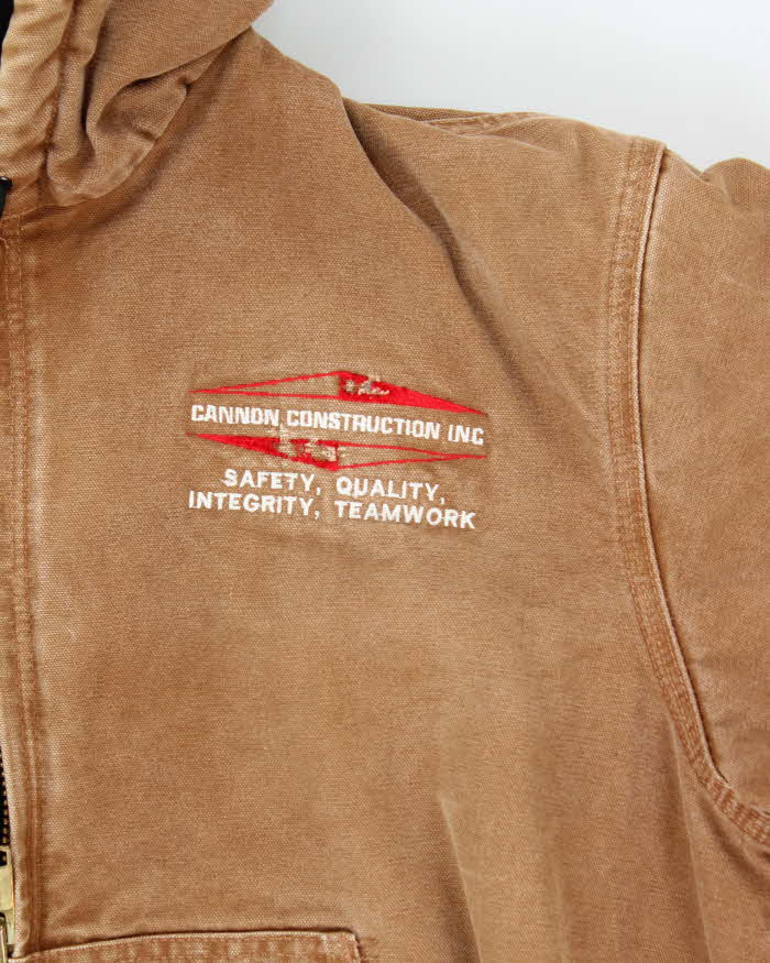 Vintage 00s Carhartt J130 Quilted Oversized Hooded Workwear Jacket - L