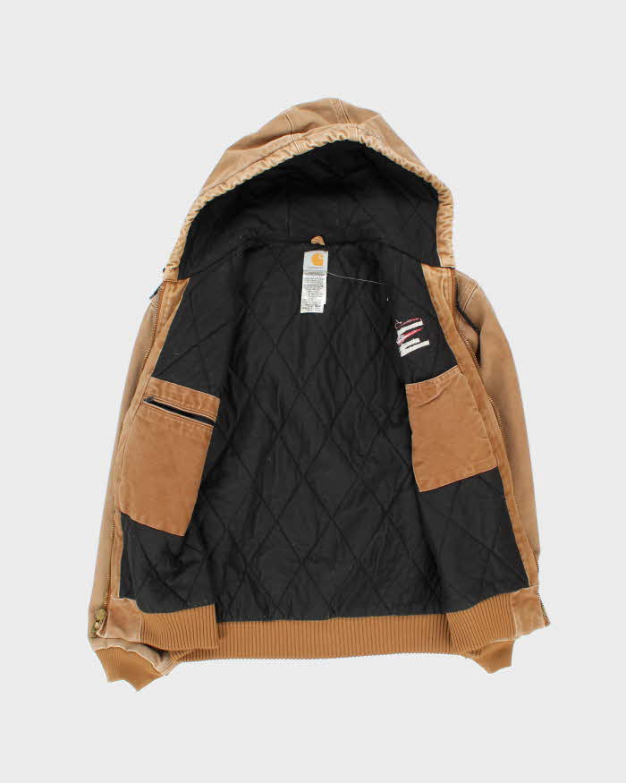 Vintage 00s Carhartt J130 Quilted Oversized Hooded Workwear Jacket