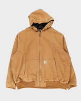 Carhartt 104050 Brown Active Quilted Oversized Hooded Workwear Jacket - XXXL