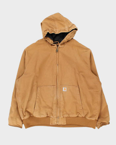 Carhartt 104050 Brown Active Quilted Oversized Hooded Workwear Jacket - XXXL