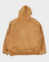 Carhartt 104050 Brown Active Quilted Oversized Hooded Workwear Jacket - XXXL