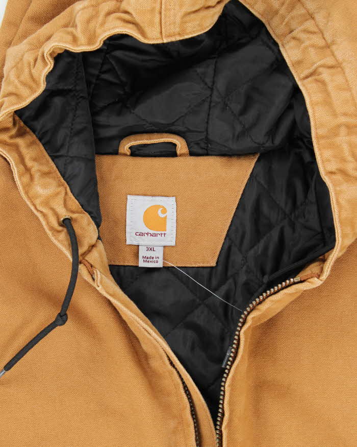 Carhartt 104050 Brown Active Quilted Oversized Hooded Workwear Jacket - XXXL