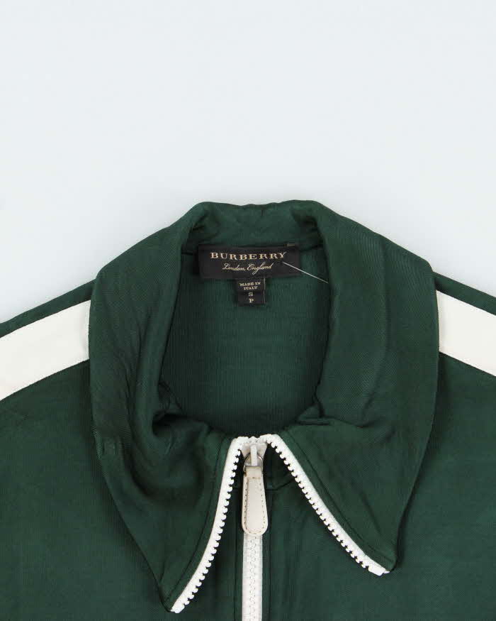 Burberry Emerald Green Striped Heavyweight Technical Track Jacket - S