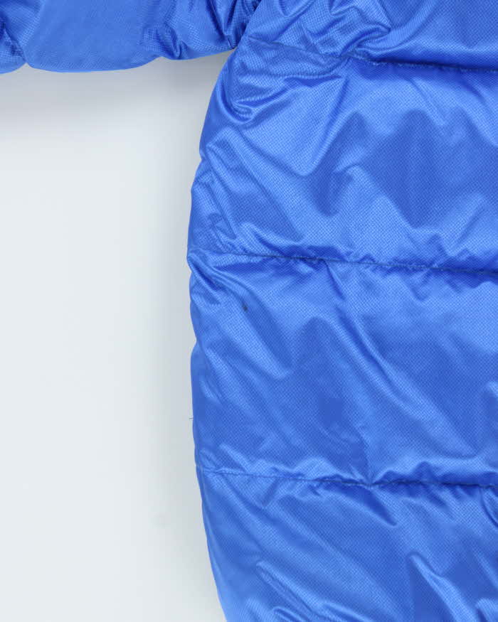 Vintage 1990s DKNY Active Blue Shimmer Oversized Hooded Puffer Jacket - L