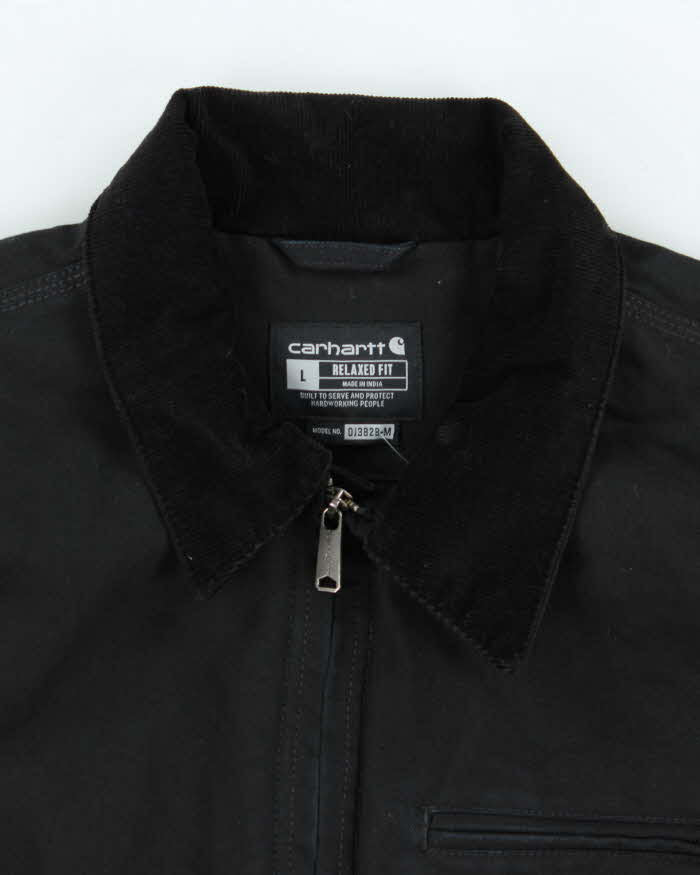 Carhartt Detroit Blanket Lined Black Oversized Workwear Jacket - L