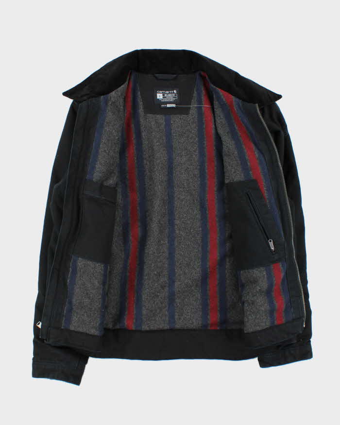 Carhartt Detroit Blanket Lined Black Oversized Workwear Jacket - L