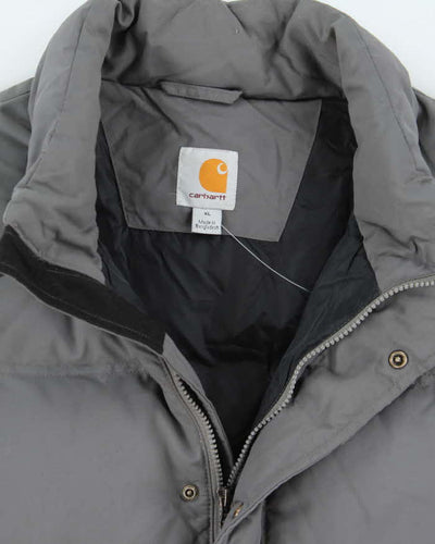 Vintage Carhartt Grey Duck Down Puffer Gilet - XL