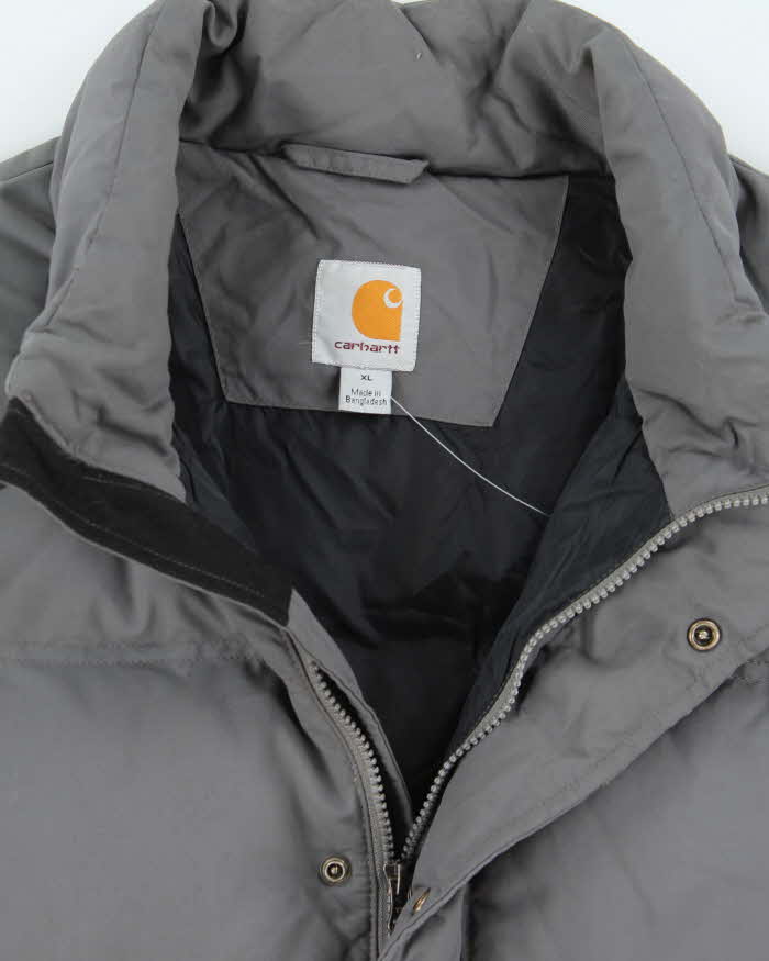 Vintage Carhartt Grey Duck Down Puffer Gilet - XL