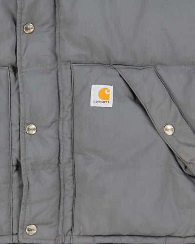 Vintage Carhartt Grey Duck Down Puffer Gilet - XL