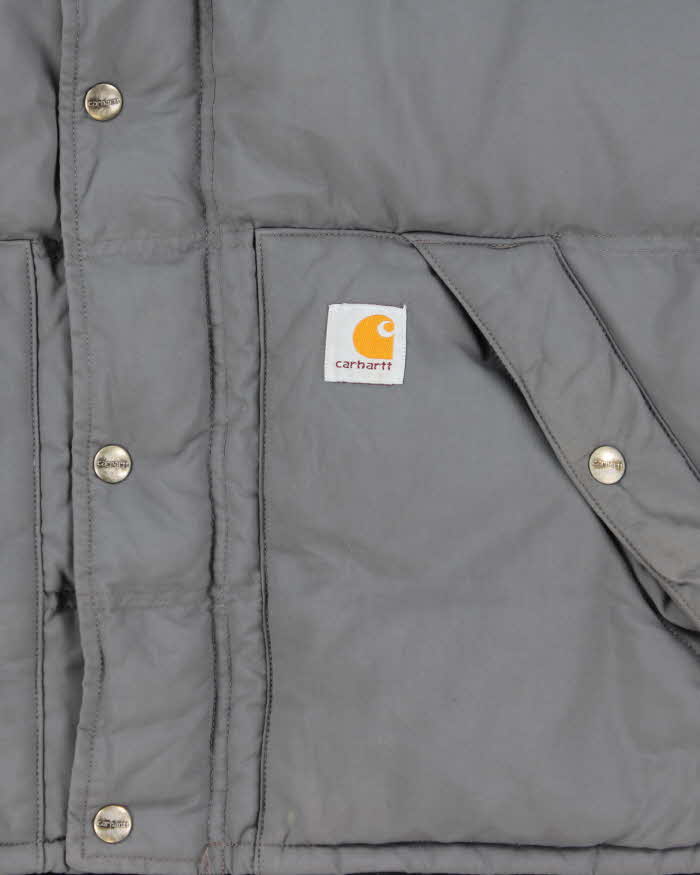 Vintage Carhartt Grey Duck Down Puffer Gilet - XL