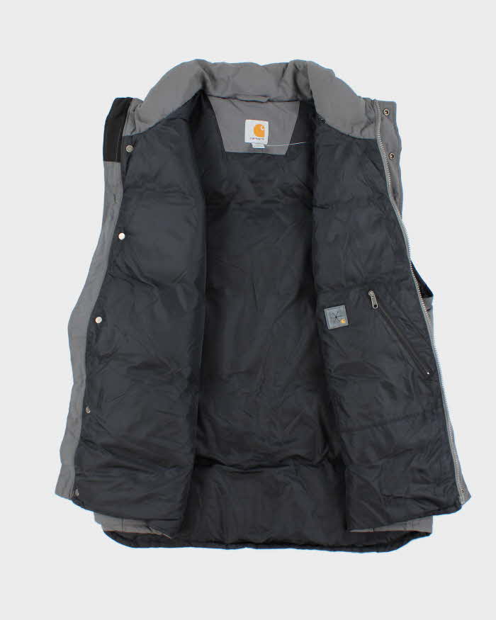 Vintage Carhartt Grey Duck Down Puffer Gilet - XL