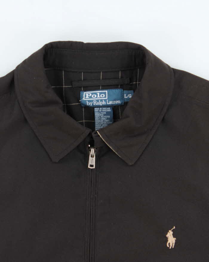 Vintage 00s Polo Ralph Lauren Black Harrington Jacket  - L