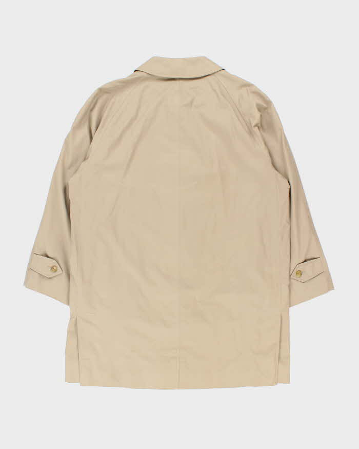 Vintage 1980s Burberry Nova Check Lined Classic Medium Length Mac Coat - XL