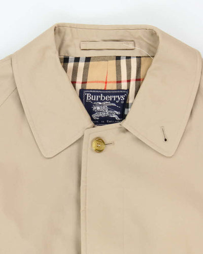 Vintage 1980s Burberry Nova Check Lined Classic Medium Length Mac Coat - XL